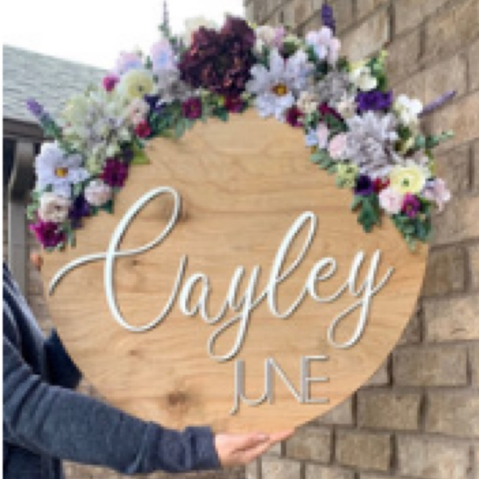 Flower nursery sign ! 

Each floral round is custom designed. When ordering, you will select the size, background color, and text color only. 

Once your order is received, we will begin a conversation about floral theme. Often, clients send pictures of the bedding, room colors, or inspiration photos. Feel free to use one of my designs as an inspiration picture as well. 

Each one, is 100% it’s own. Yours (even if I use the exact same flowers) will not look exactly like another. 

I use florist grade artificial flowers. 

The round and text are lates cut birch-1/4” 

As with the nature of wood, each piece is uniquely it’s own. Wood grain and coloring may vary. 

Your piece DOES NOT come with hanging hardware.

#LTKhome #LTKbump #LTKbaby