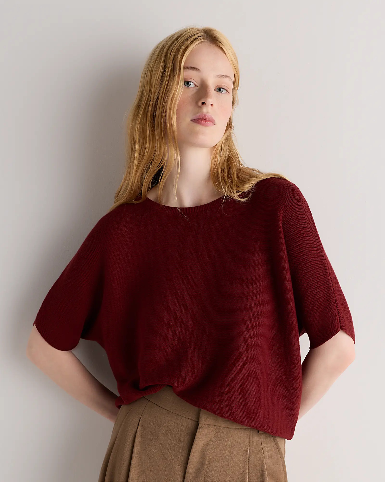 Lightweight Cotton Cashmere Link-Stitch Dolman Sweater | Quince
