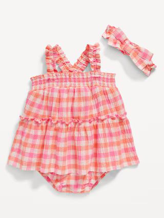 Sleeveless Smocked Bodysuit Dress and Headband Set for Baby | Old Navy (US)