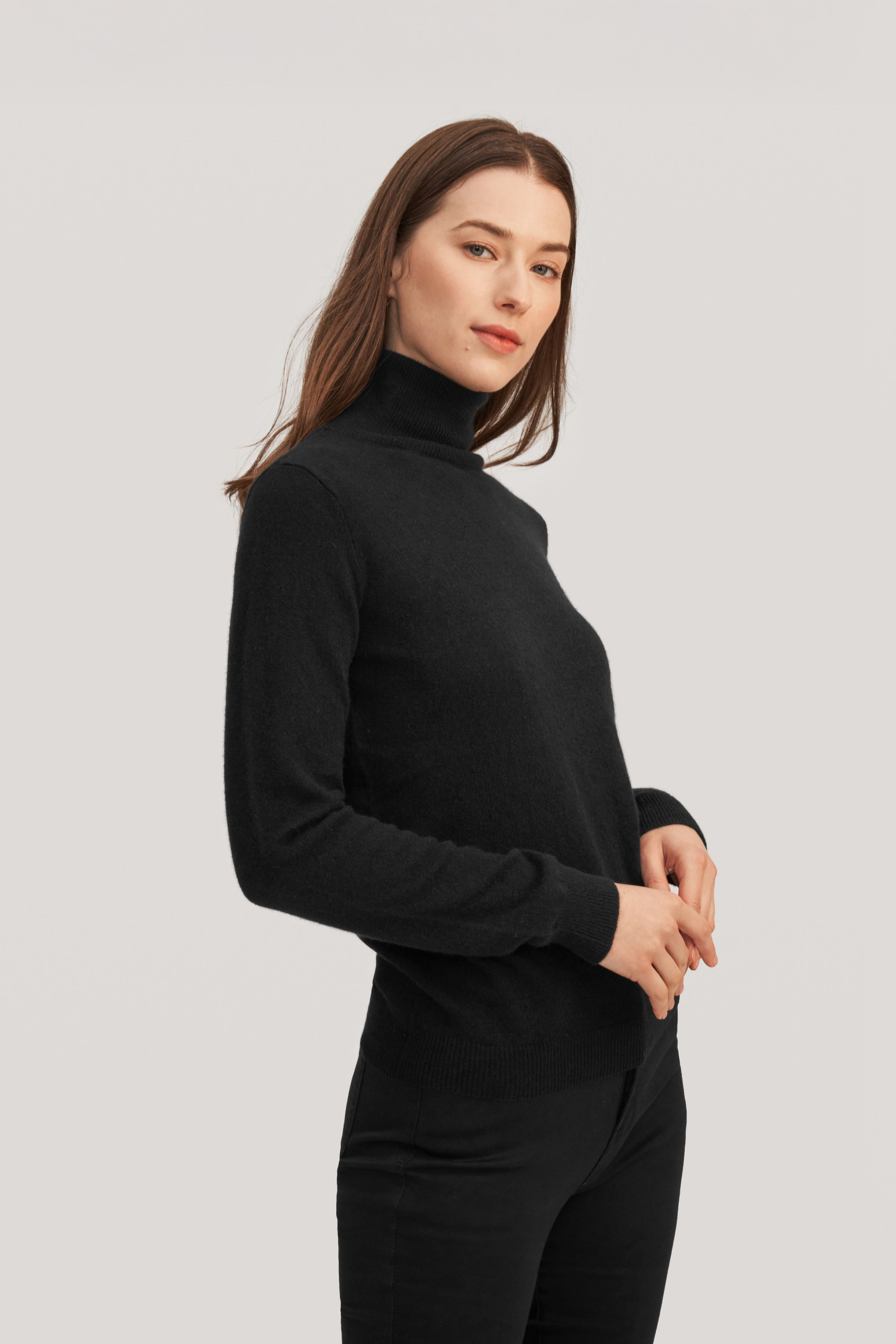 Pure Cashmere Turtleneck Sweater For Women | LilySilk