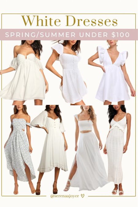 White dresses under $100 from Lulu. These spring and summer dresses would be gorgeous for a vacation outfit at the beach, or graduation!

#LTKsalealert #LTKmidsize #LTKSeasonal