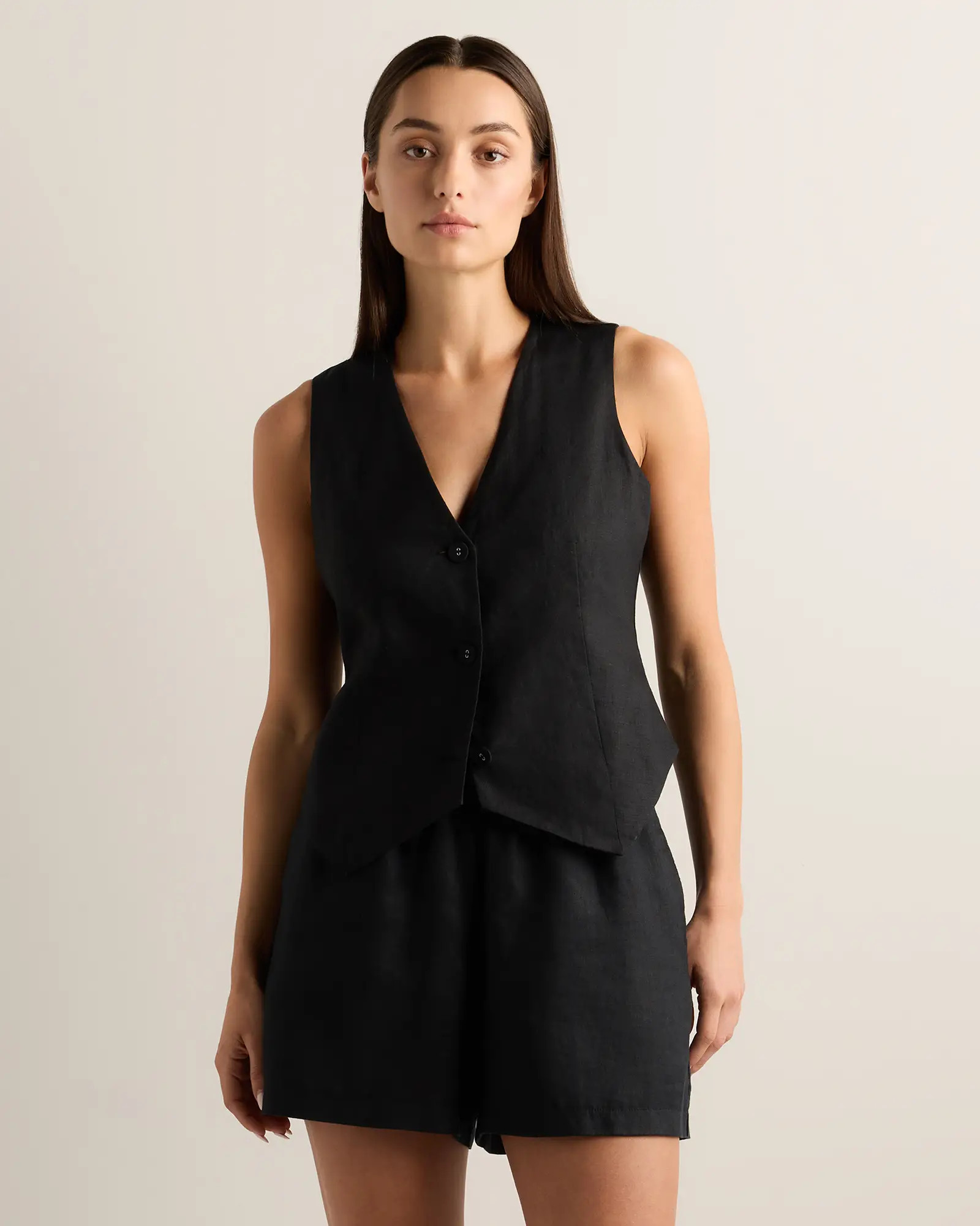 100% European Linen Vest | Quince