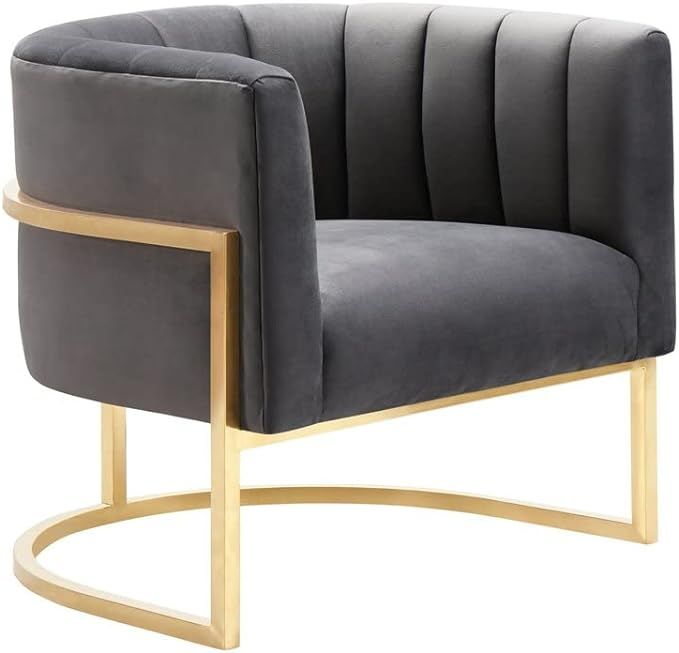 Amazon.com: TOV Furniture The Magnolia Collection Modern Living Room Accent Chair, Gray & Gold : ... | Amazon (US)