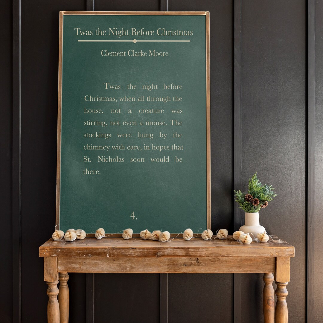 Twas the Night Before Christmas Sign Christmas Wood Sign Holiday Signs Book Page Christmas Christ... | Etsy (US)
