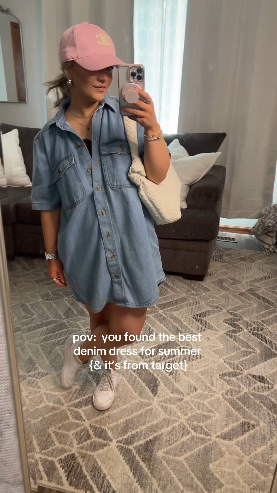 Denim dress:  wearing size small - {runs slightly oversized & short} 

Target denim dress, affordable denim dress, casual summer dress, summer dresses

#LTKStyleTip #LTKFindsUnder50 #LTKVideo