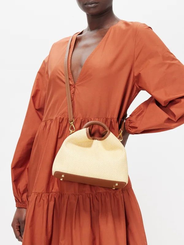 Baozi leather-trim raffia cross-body bag | Elleme | Matches (US)