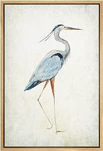 wall26 - Framed Canvas Wall Art - Heron Bird - Wild Animal - Gallery Wrap Modern Home Art | Ready... | Amazon (US)