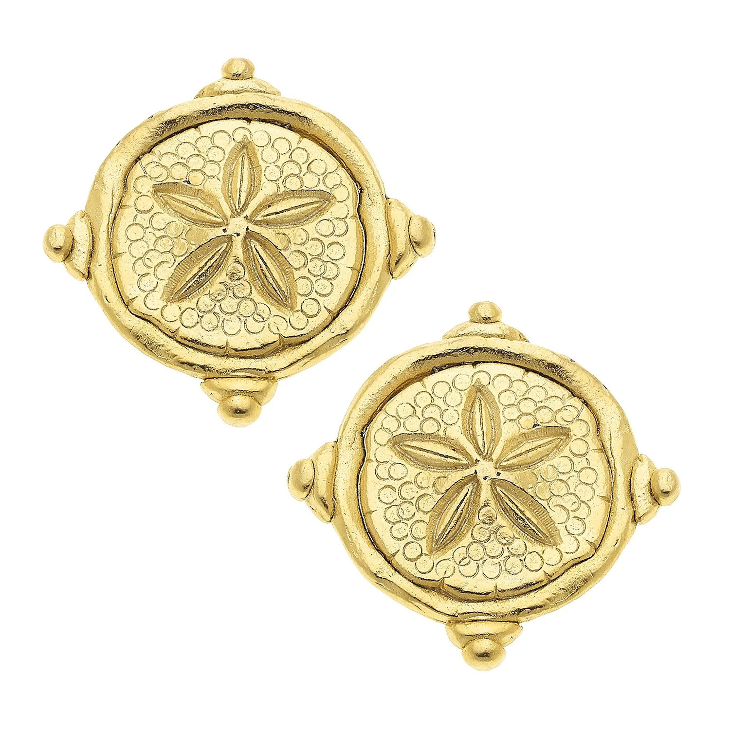Sand Dollar Intaglio Studs | Susan Shaw