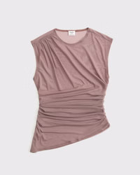 Draped Mesh Top | Abercrombie & Fitch (US)