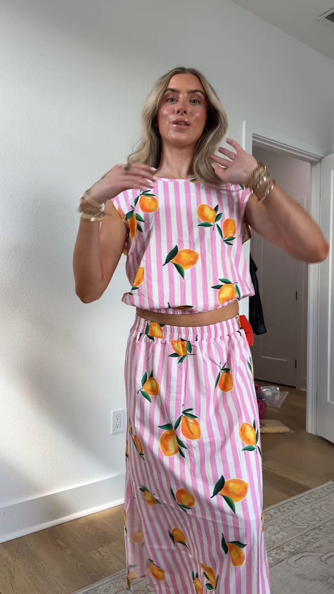 the European vibe on an amazon budget this two piece skirt set is so fun with the striped pattern and the fruit icons 🤗 a perfect example of how to dress up an outfit and still look luxe!! 5’4/s 

#amazonfashionfinds #founditonamazon #amazonsummerfashion #amazonmatchingsets #amazonskirtset @Amazon Fashion

#LTKootd #LTKSeasonal #LTKSaleAlert