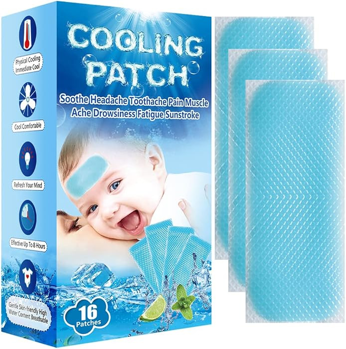 16 Sheets Baby Cool Pads for Kids Fever Discomfort & Pain Relief, Cooling Relief Fever Reducer, S... | Amazon (US)