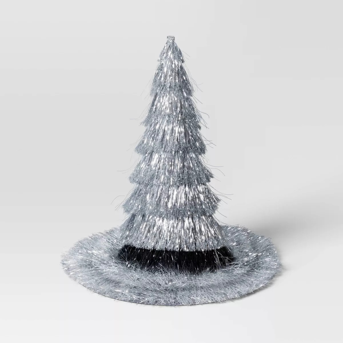14" Witch Hat Tabletop Halloween Decorative Prop Silver Tinsel - Hyde and EEK! Boutique™ | Target