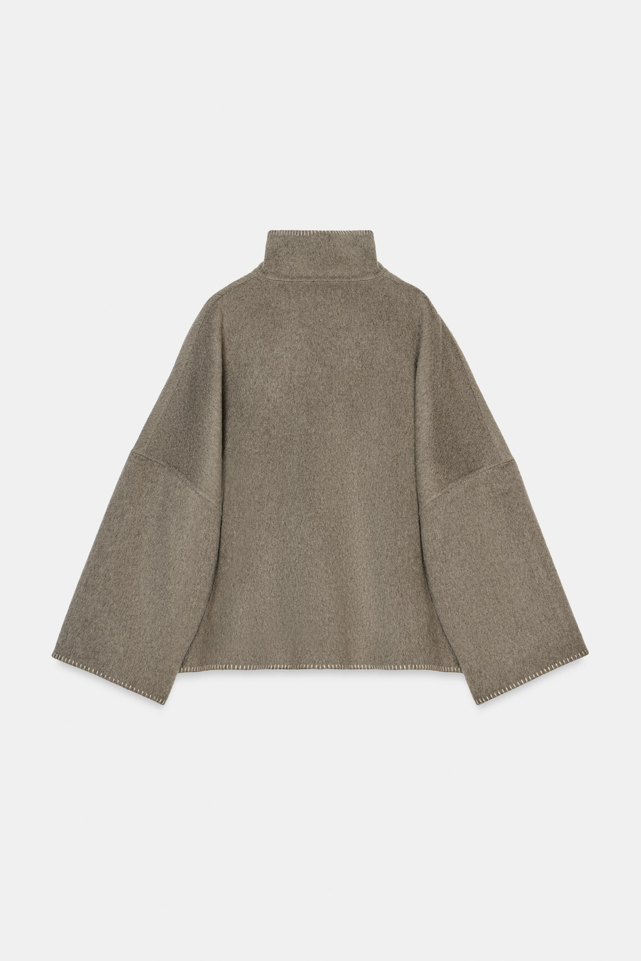 ZW COLLECTION WOOL BLEND TOPSTITCHED JACKET | Zara UK