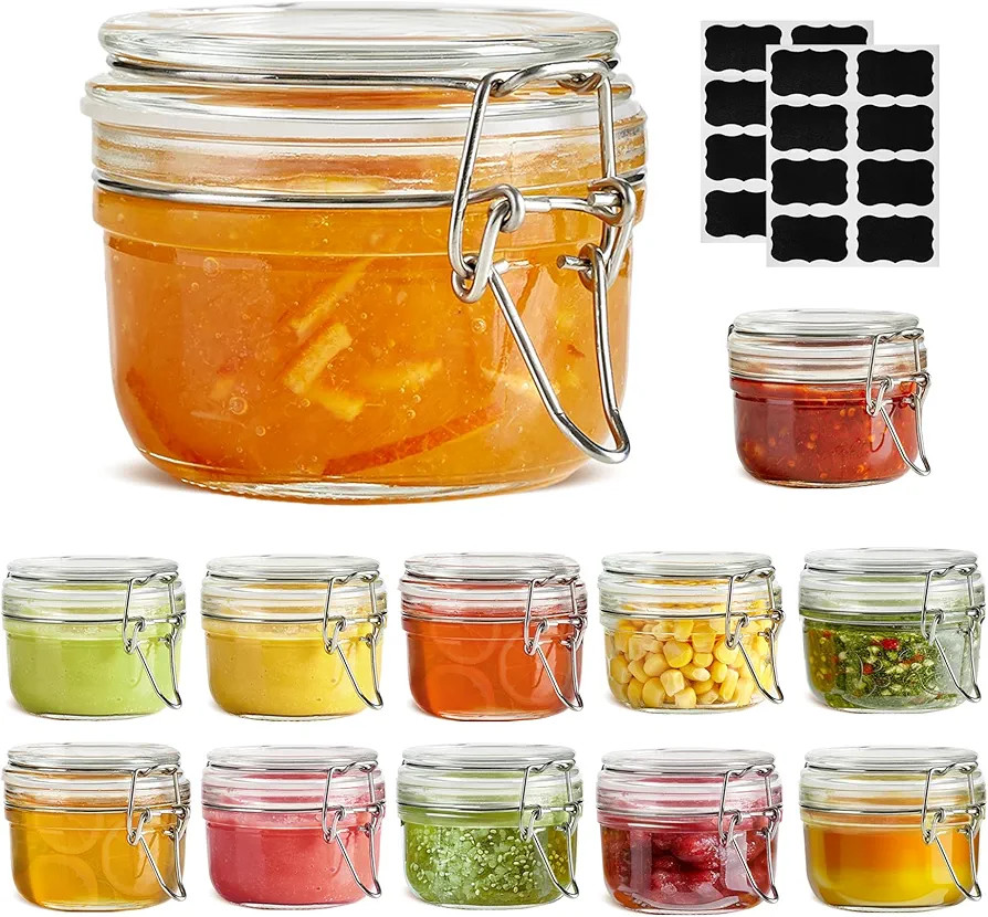 ComSaf 4oz Small Airtight Glass Jars Set of 12 with Lids Food Storage Jar Round, Mason Jar, Mini ... | Amazon (CA)