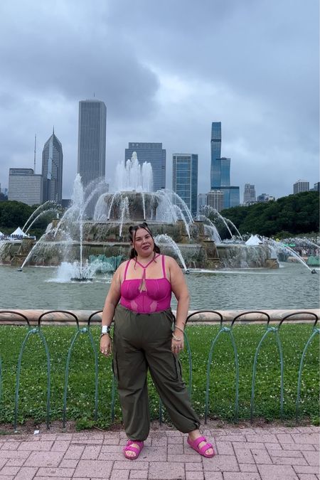 Last lolla look for day 4 

It was chillier so I did cargos and a lingerie top 

Plus size lolla inspo 

#LTKcurves