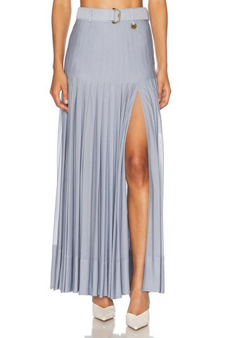 Burberry Pleated Long Skirt in Blue | FWRD 