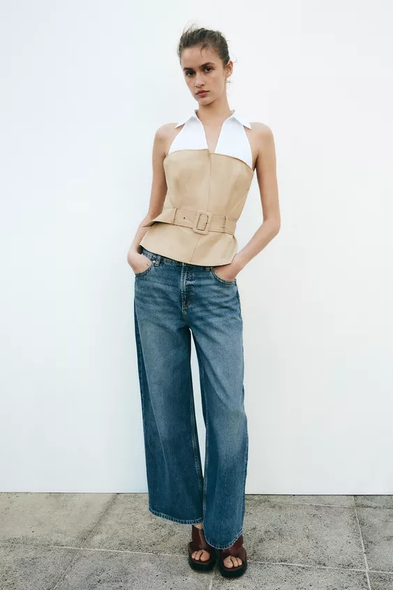 MIXED HALTER TOP | Zara US