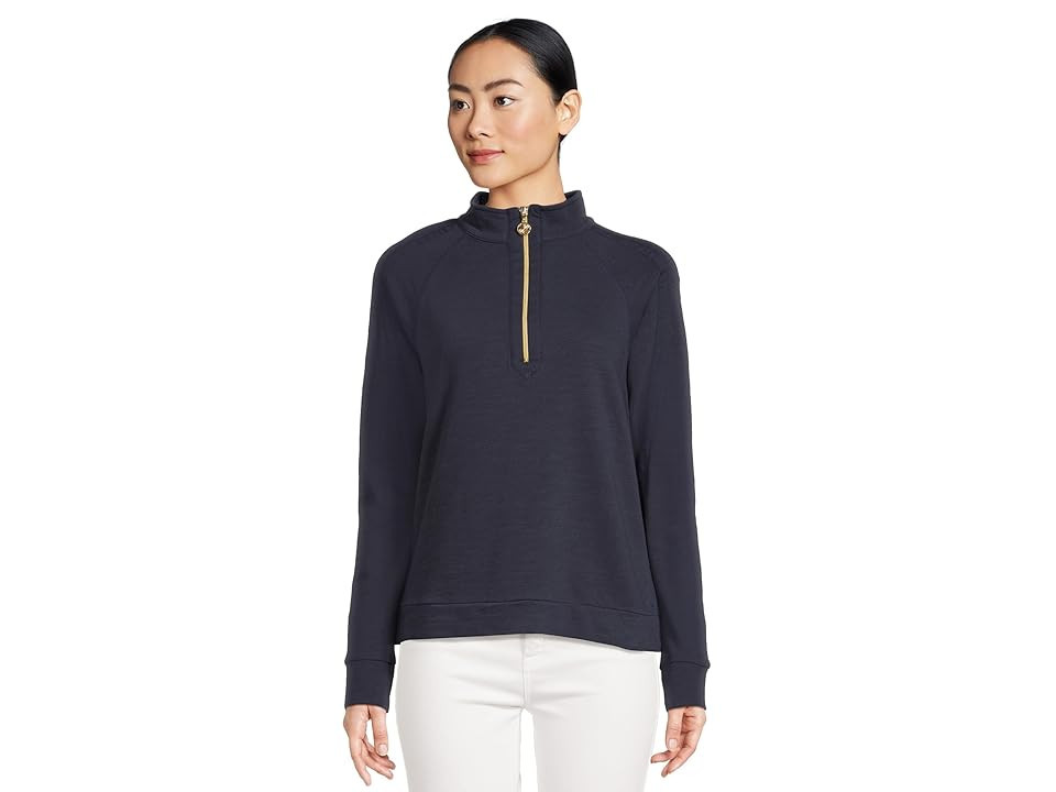 Lilly Pulitzer Ashlee Pullover Women's Sweatshirt True Navy : XS, Cotton/Polyester | Zappos