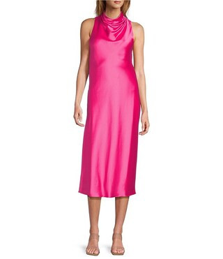 Antonio Melani Marine Satin Halter Neck Slip Dress | Dillard's | Dillard's