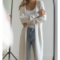 Long Cardigan in Cream Grey & Taupe, Made Italy | Etsy (US)