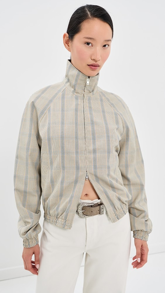 Plaid Bomber Funnel Neck Jacket | Shopbop