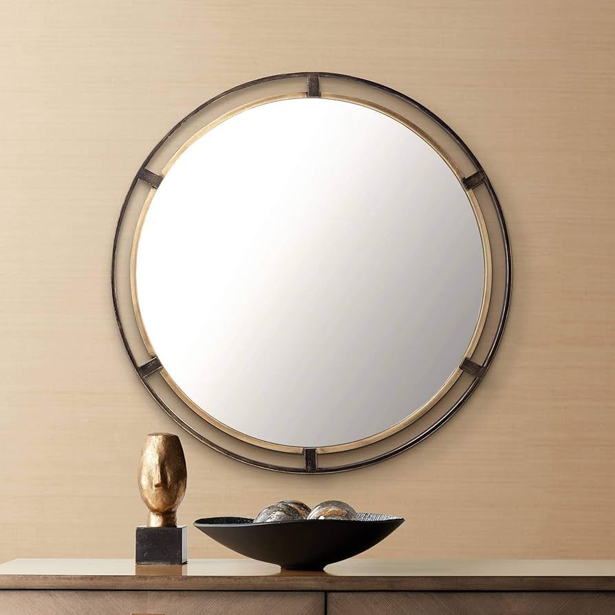 Uttermost Crest Bronze and Gold 34" Round Wall Mirror | Amazon (US)