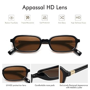 Retro Rectangular Sunglasses for Women Vintage Fashion Trendy Funny Small 90s Square Sunnies 2025... | Amazon (US)
