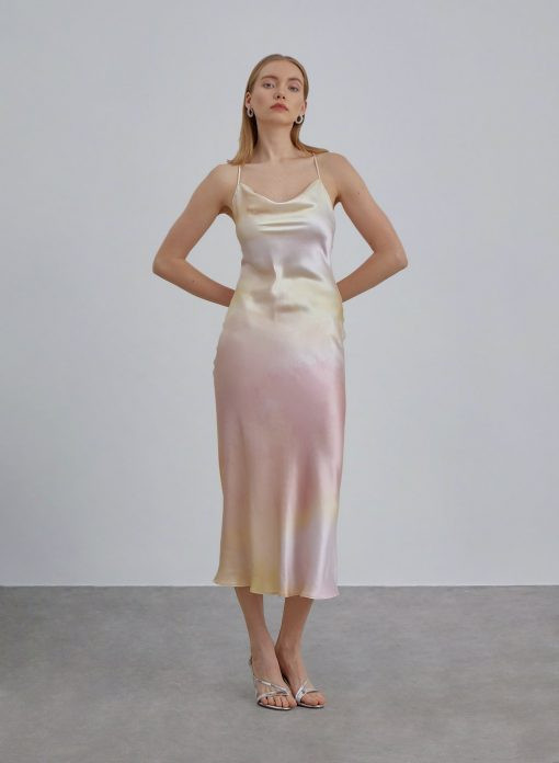 90s Forever Cowl Neck Maxi Silk Slip Dress | Silk Maison