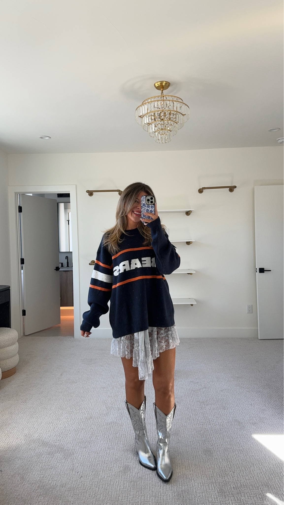 Lace free people dress with Abercrombie nfl game day sweater handy tailgate looks

Wearing my usual small/2 sized up to a medium in sweater  

#LTKSeasonal #LTKParties #LTKStyleTip