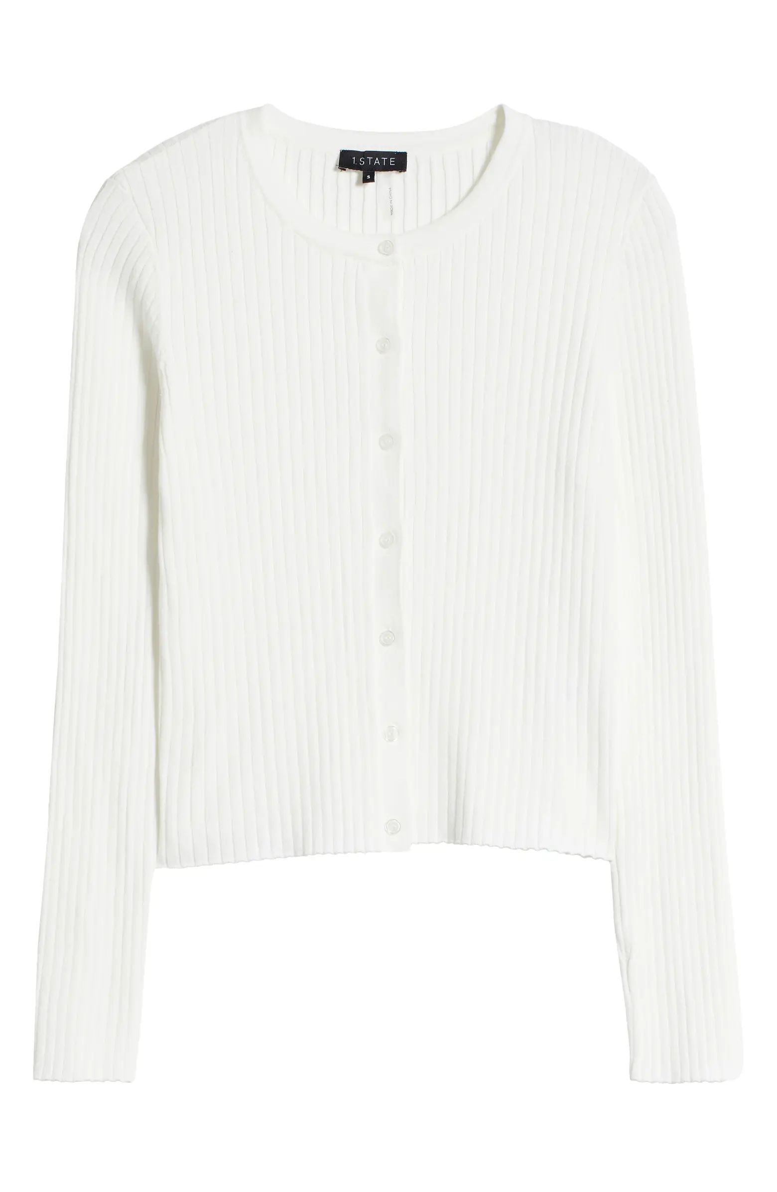 Cotton Rib Crop Cardigan | Nordstrom