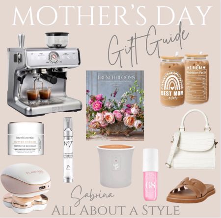 Mother’s Day Gift Guide  #mothersday #mom #gifts #beauty #espressomachine #books #sandals 