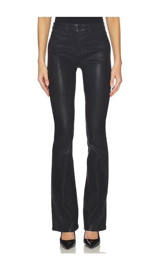 Selma High Rise Sleek Baby Boot Pant in Noir Coated | Revolve Clothing (Global)