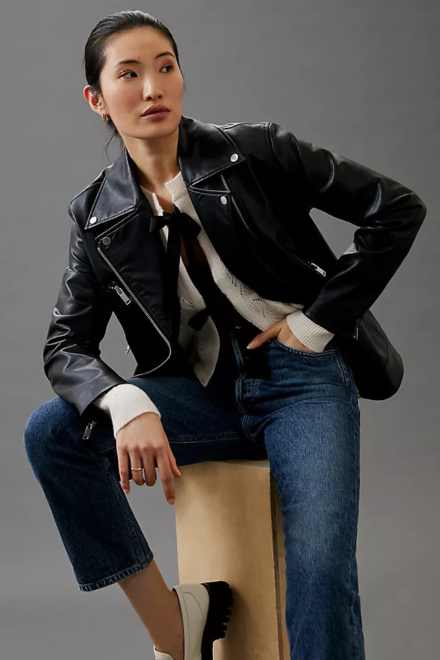 Faux Leather Moto Jacket | Anthropologie (US)