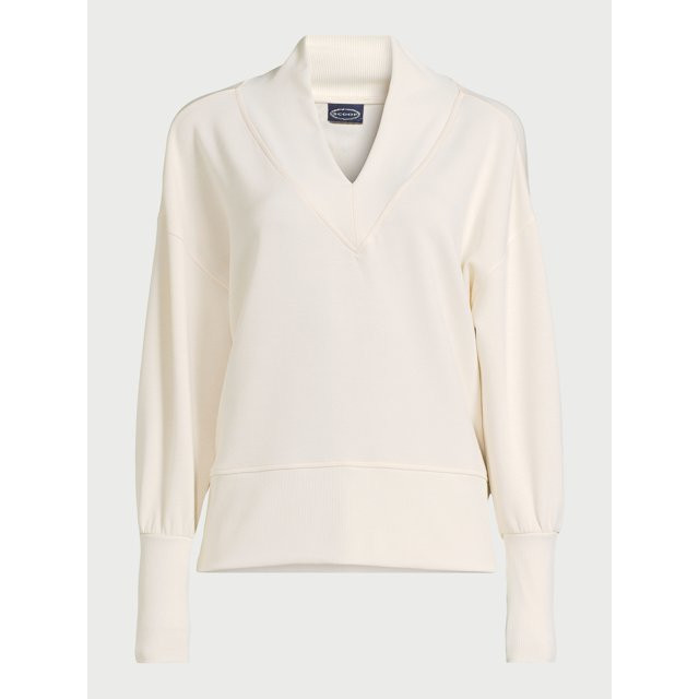 Scoop Women's Scuba Knit V-Neck Sweatshirt, Sizes XS-XXL | Walmart (US)