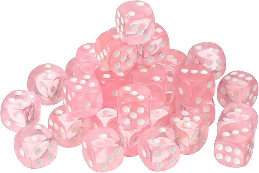 uxcell 36Pcs 6 Sided Acrylic Dice, 16mm/0.63" Rounded Corner Translucent Colored D6 Game Dice for... | Amazon (US)