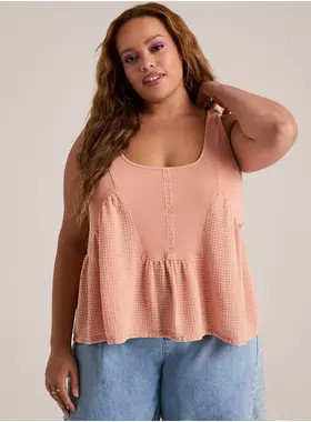 Festi Mixed Waffle Tank | Torrid (US & Canada)