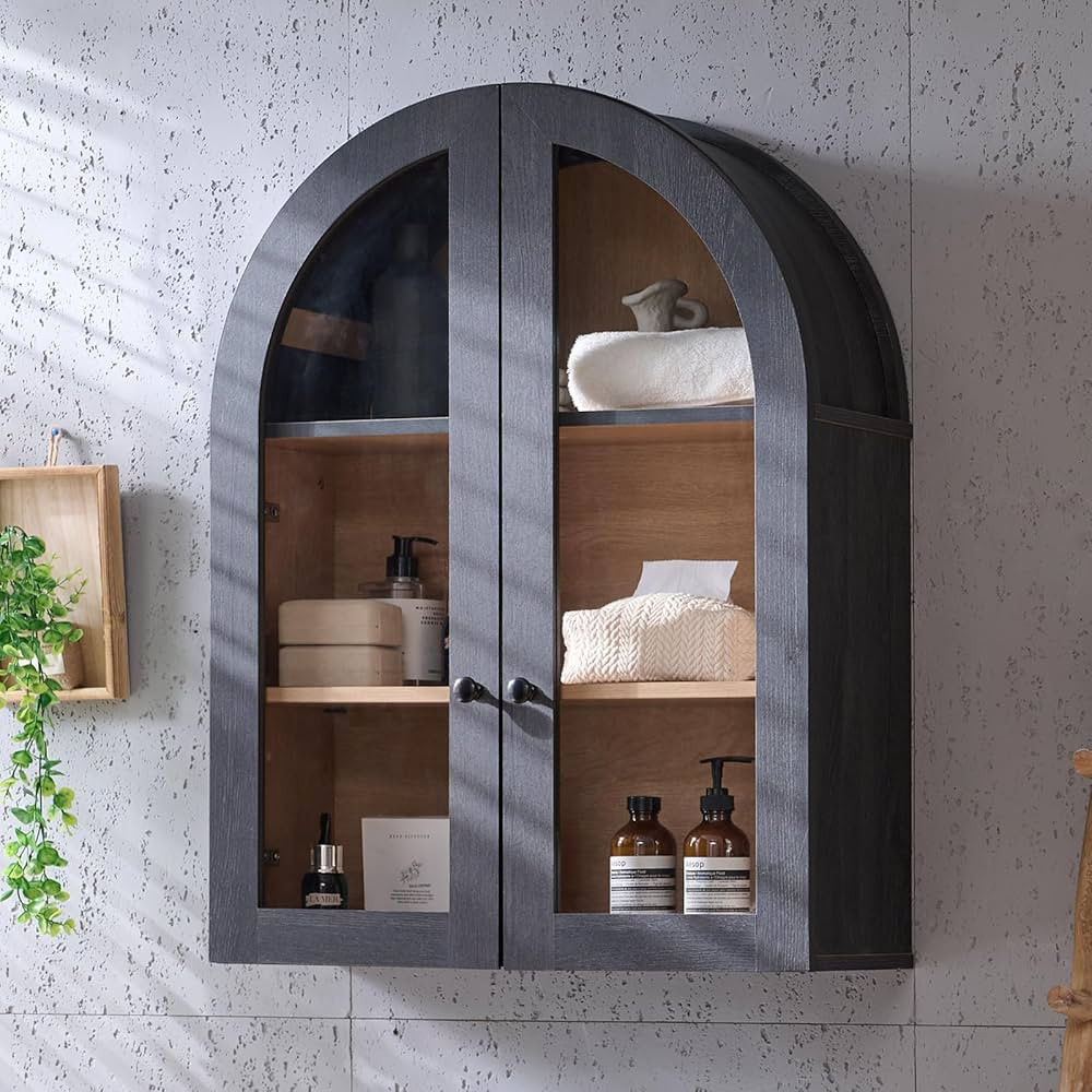 Bathroom Arched Wall Cabinet Over The Toilet Storage Cabinet, 23.5×31.4 Inch bathroom cabinet wa... | Amazon (US)