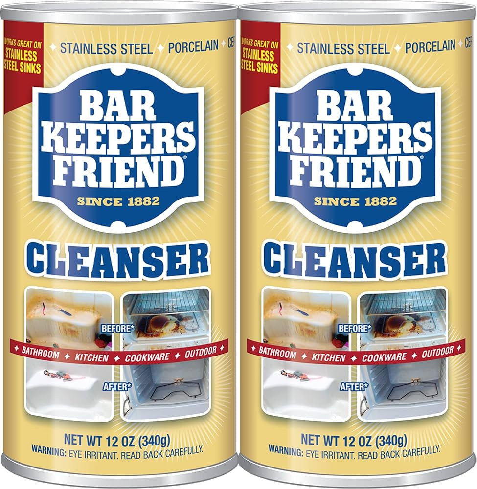 Bar Keepers Friend Powder Cleanser (2 x 12 oz) Multipurpose Cleaner, Stain & Rust Remover for Bat... | Amazon (US)
