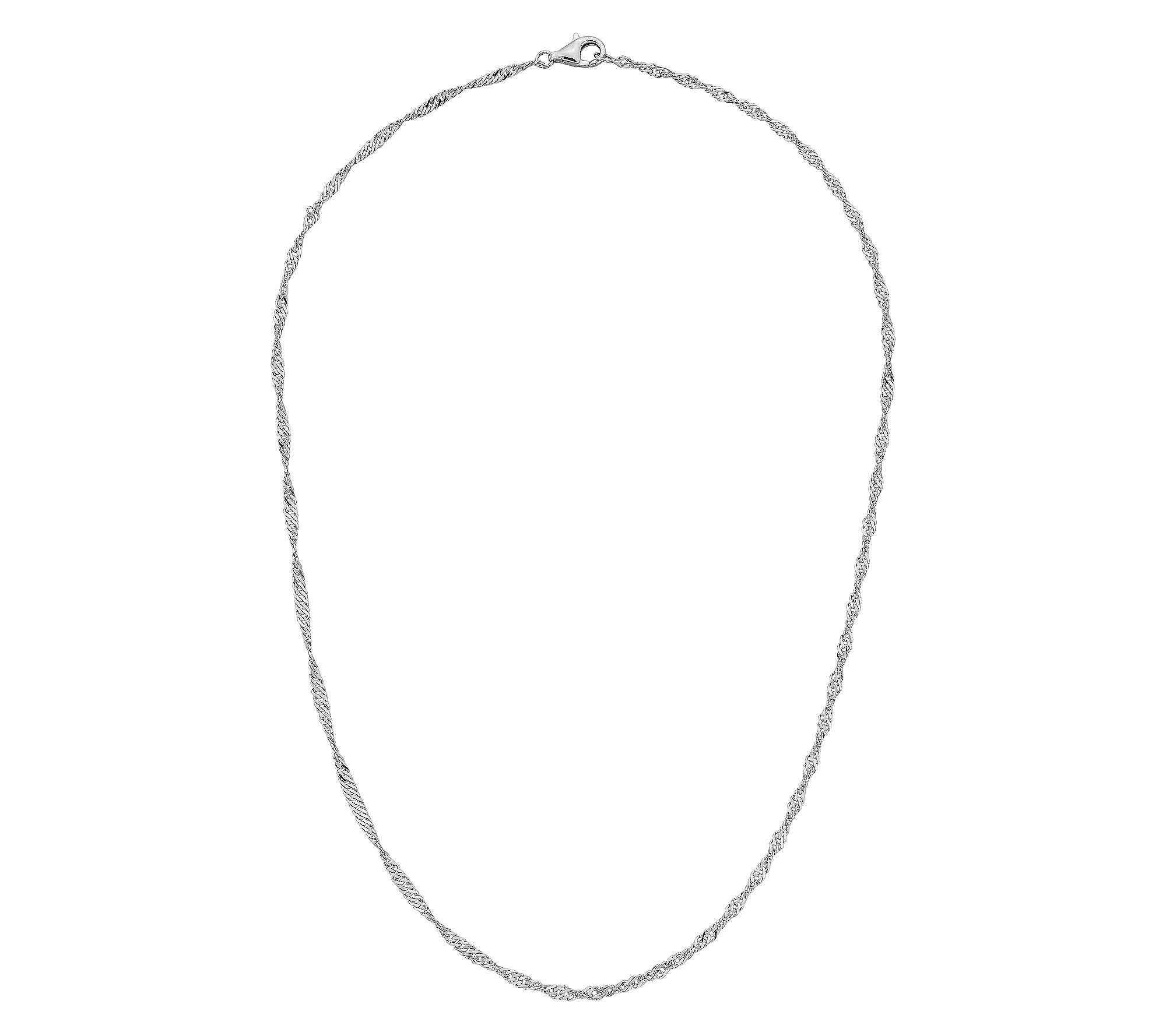 Silver Style 2.5mm Solid Singapore Chain Neckla ce, Sterling | QVC