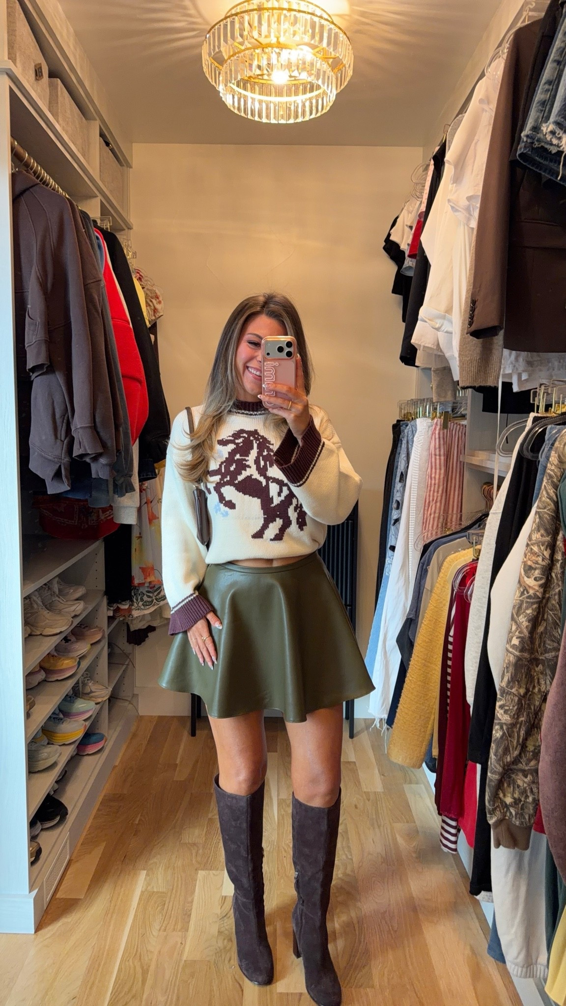 nordstrom sale fall transitional skort styled with cream sweater with horse graphic, knee-high boots for every event 🍂

I’m 5’4” and wearing my usual smalls in most
sized down in skort: xs 
sized down in white tee: xs

date night, family photos, dinner outfit, skort outfits, casual skort outfits, summer skort outfits, nordstrom skorts, everyday skort outfits
fall outfits, fall dresses, autumn outfits, sweater dresses, midi dresses, long sleeve dresses, casual outfits, thanksgiving outfits, family photo outfits, date night outfits, work outfits, fall fashion, autumn fashion, cozy outfits, transitional outfits, neutral outfits, everyday outfits, weekend outfits, women’s fashion, affordable fashion

#LTKgrwm #LTKSeasonal #LTKU