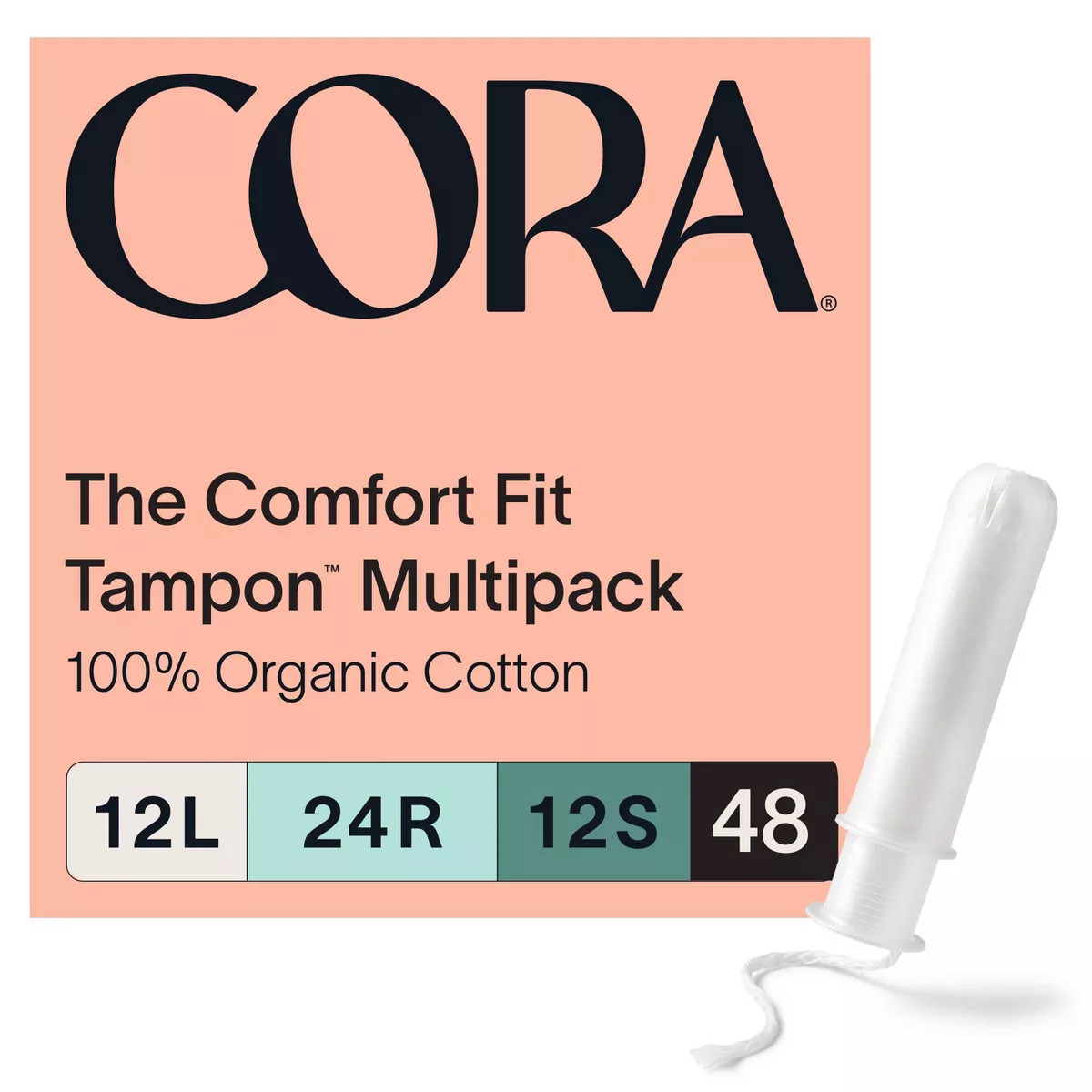 Cora Organic Cotton Tampons Mix Pack - Light/Regular/Super Absorbency - 48ct | Target
