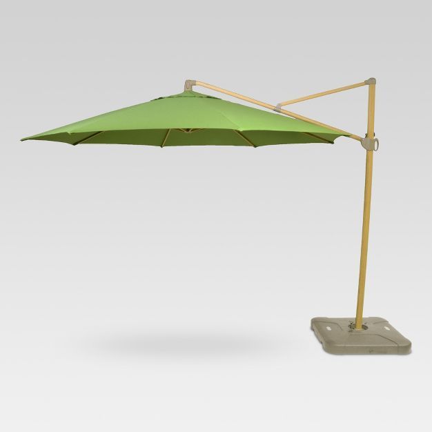 11' x 11' Offset Umbrella - Green - Light Wood Finish - Threshold™ | Target