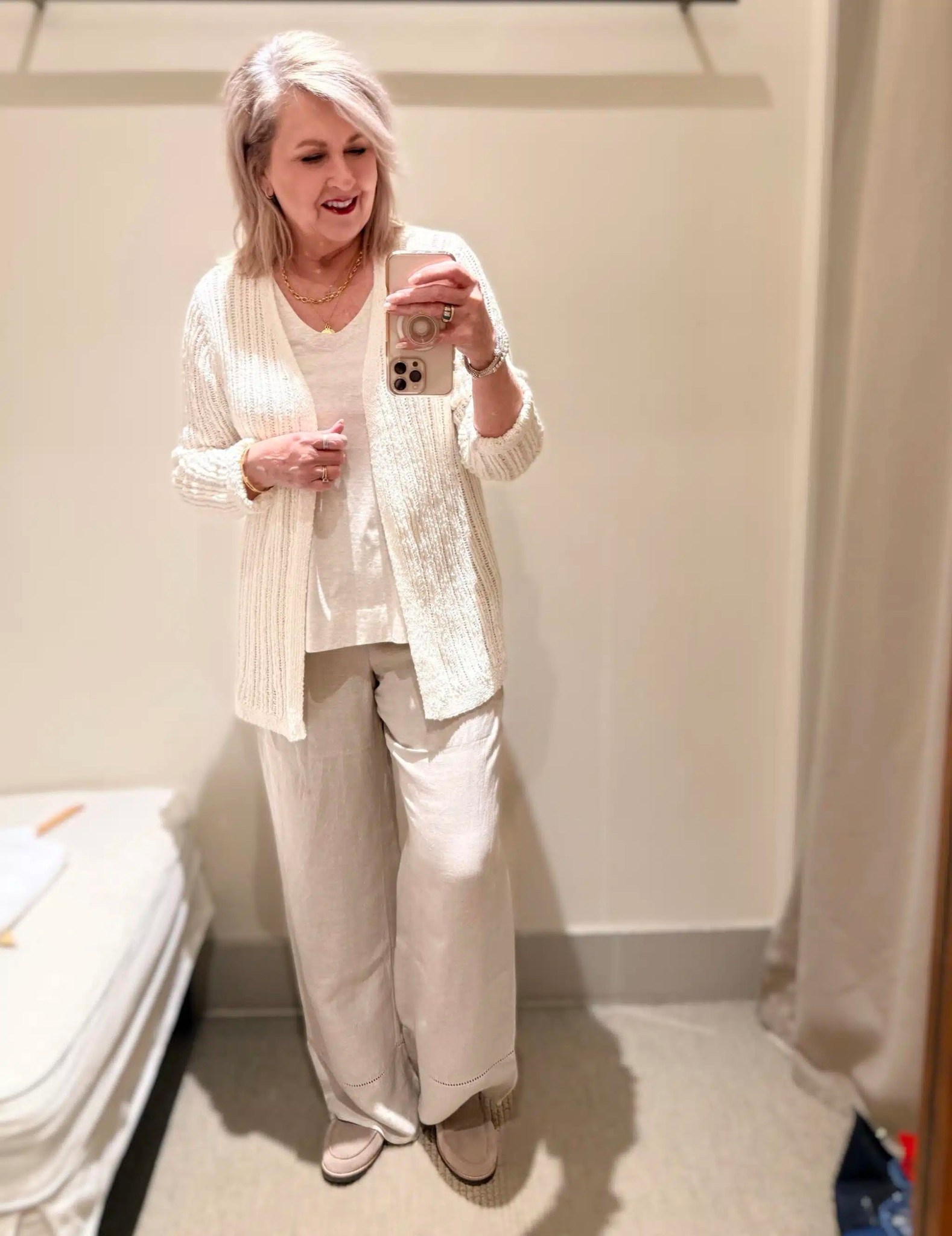 A neutral linen outfit that doesn’t feel frumpy! These are more of my favorite picks from my J. Jill try on. My tank is a size medium, textured cardigan size medium and linen pants are a small. 

#LTKootd #LTKWorkwear #LTKOver40