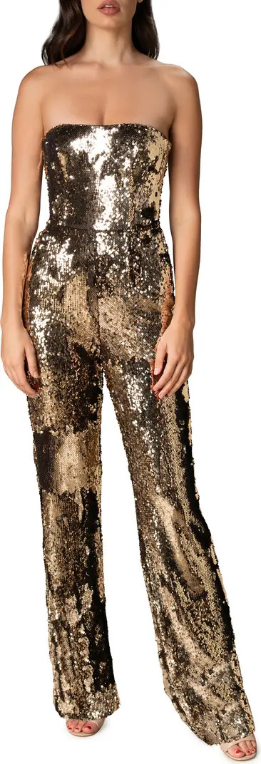 Dress the Population Andy Sequin Strapless Jumpsuit | Nordstrom | Nordstrom