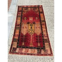 Vintage Kilim Rug, 5 X 3, Red Runner Handwoven Turkish Small Rug Runner | Etsy (US)