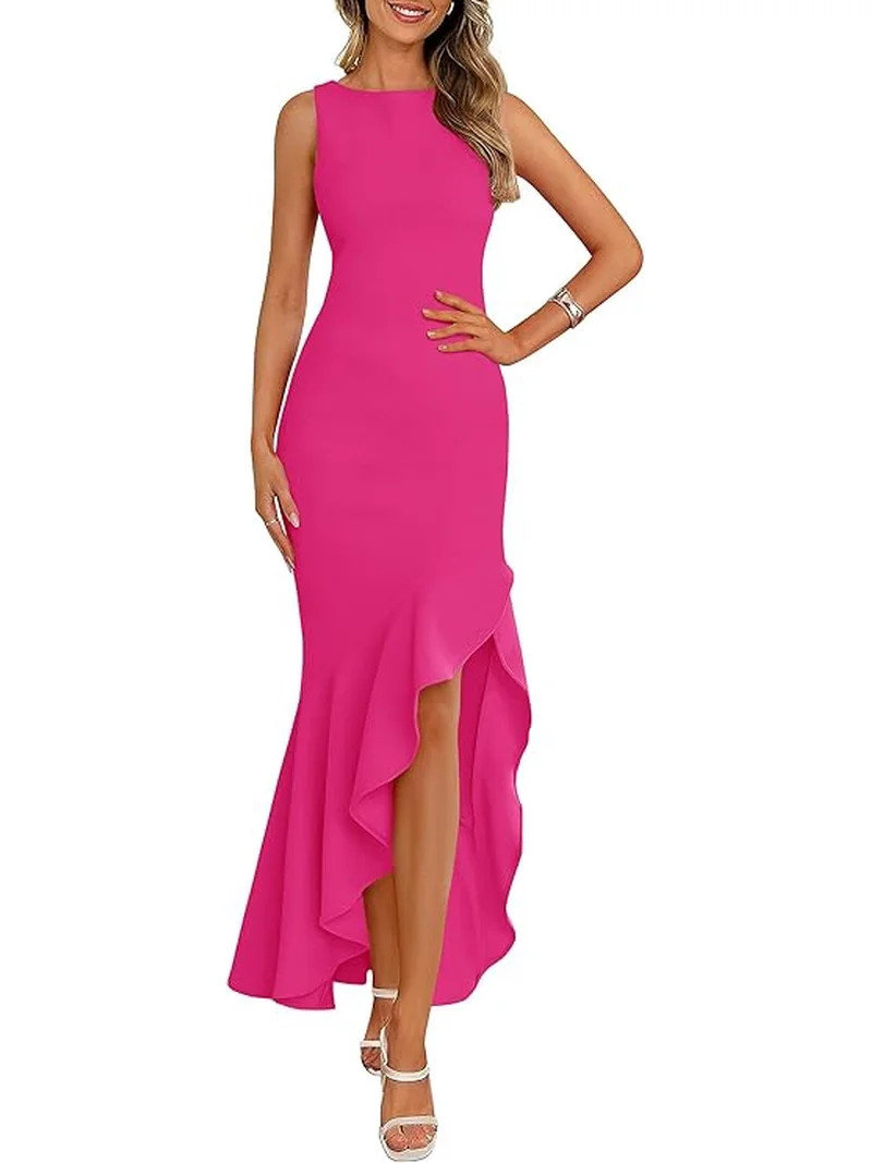 PRETTYGARDEN Wedding Guest Dresses for Women Summer Formal Gala Maxi Dress Ruffle Mermaid Cocktai... | Walmart (US)