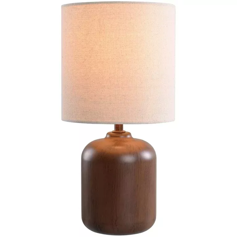 Mainstays Mini Rattan Table Lamp with Shade 12.75H- Natural Color Finish  and Boho Style 