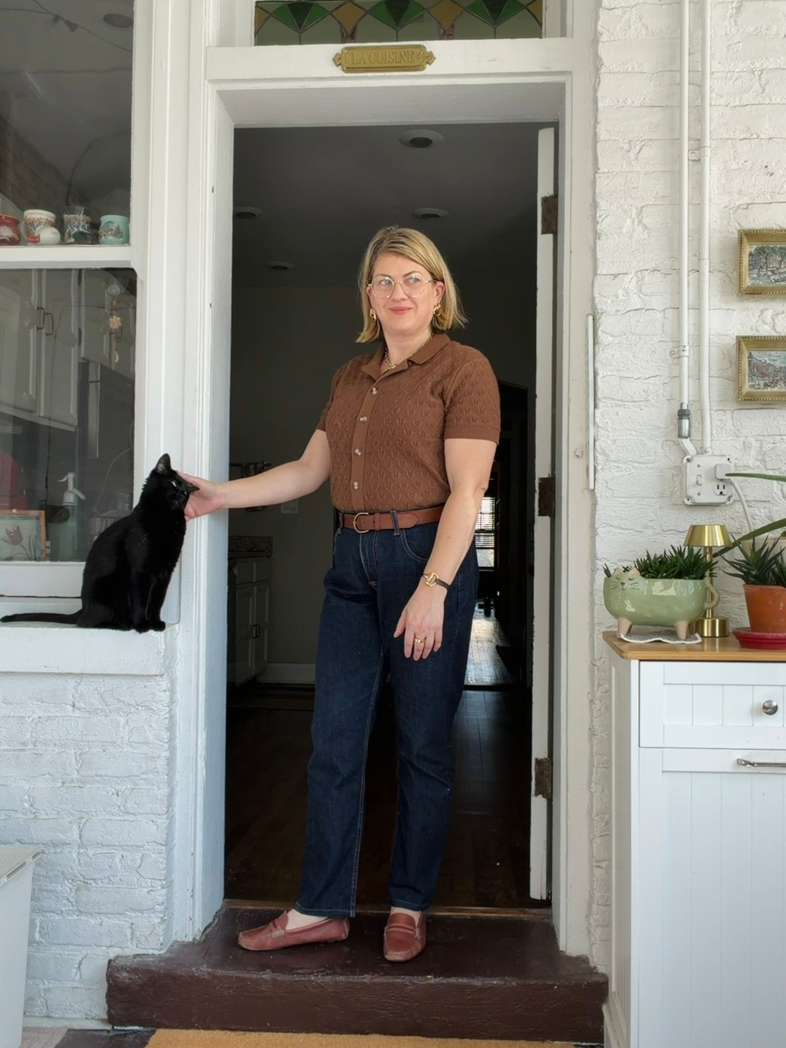 Tuesday fit is a bit more in line with my usual style than yesterday. I saw this shirt in the window at an Abercrombie & Fitch men’s store and decided the boys wouldn’t be allowed to gatekeep it. The fit turned out to be perfect! I’m usually a women’s medium and this is a men’s XS. 🤍 Unlinkables: Jeans are Dearborn Denim. 

#LTKootd #LTKOver40 #LTKMidsize