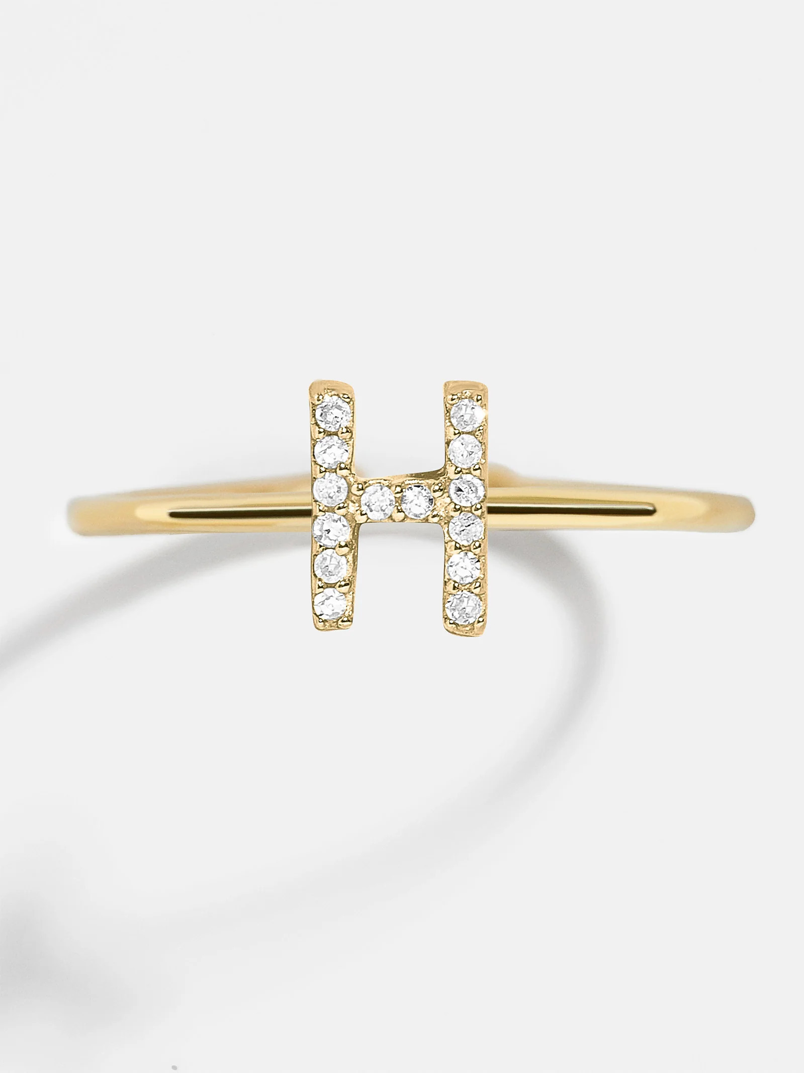 14K Gold & Diamond Initial Ring | BaubleBar (US)