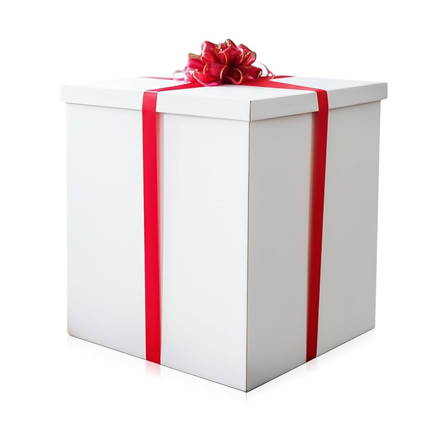 Extra Large Gift Box 28x28x28"—Giant, Jumbo, White Gift Boxes with Lid for Large Gifts, Big Pre... | Amazon (US)